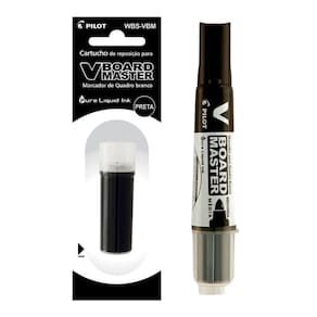 Kit Marcador p/ Quadro Branco V-Board Recarregável + Cartucho de Reposição - Pilot | | Canetão | Recarregavel | Refil
