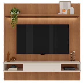 Painel 1 Prateleira Para Tvs 75` Candói Cinamomo Off White