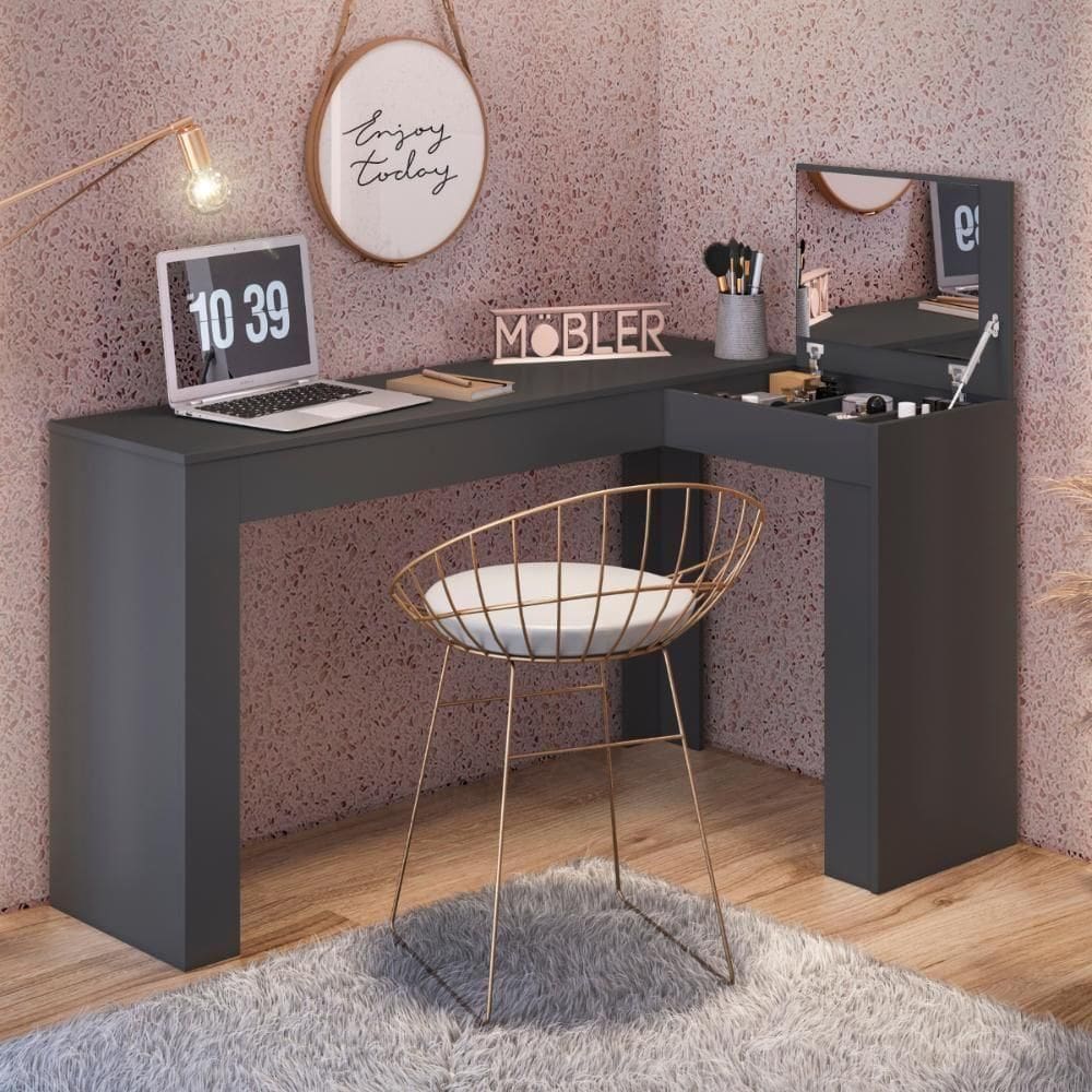 Escrivaninha Penteadeira James Preto Fosco