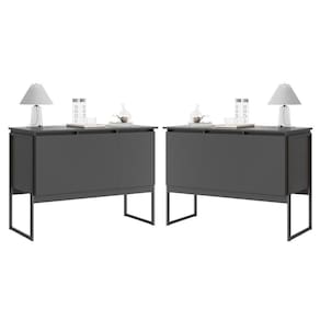 Conjunto De Buffets Industriais Milão Preto Onix