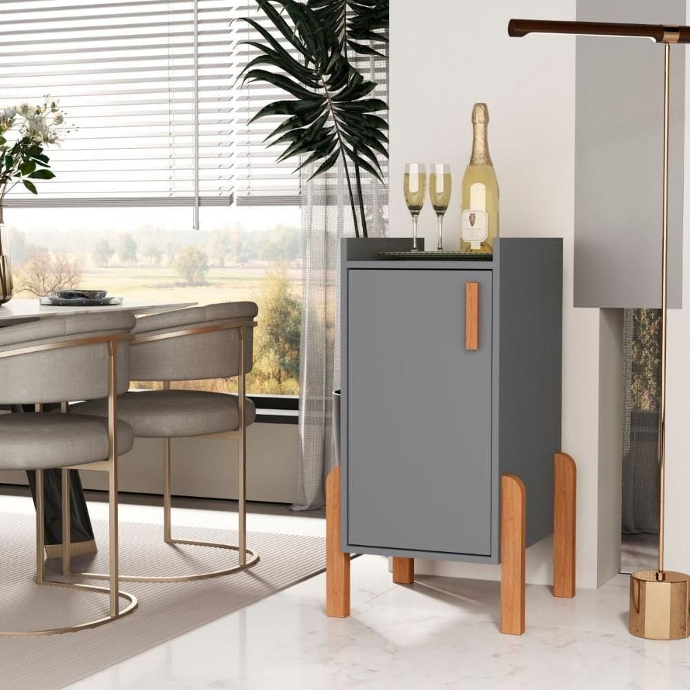 Aparador Com 1 Porta Orlando Cinza