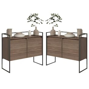 Conjunto Buffet Aparador Industrial 2 Portas Affara
