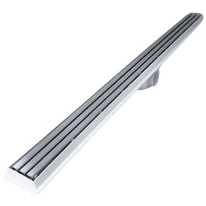 Ralo Linear 5x50 Box Banheiro Inox Escovado Trilho Coletor Branco com Tela