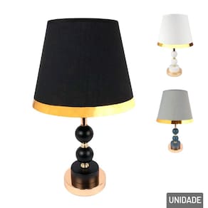 Abajur de Mesa Bivolt Cúpula Base de Metal Color - Tudo em Caixa