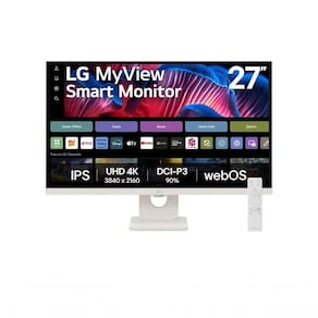 Monitor LG Myview Smart 27SR73U-W Tela IPS 4K 27" WebOs ThinQ Home Air Play Screen Share Bluetooth
