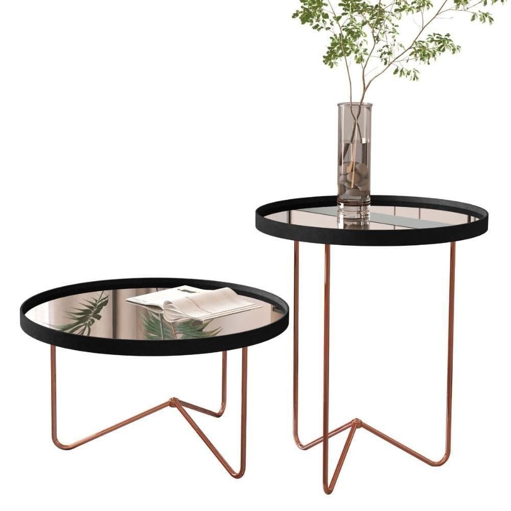 Conjunto De Mesa Saramandaia Preto Bronze