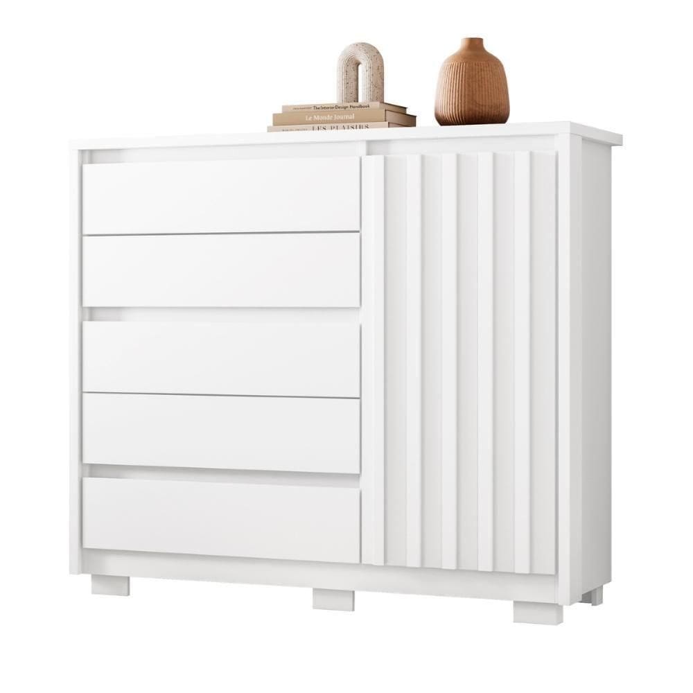 Cômoda Sapateira Ripada Mallet Branco