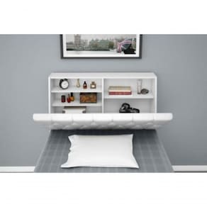 Cabeceira Box Solteiro Isis Branco Com Capitonê Branco