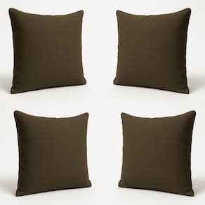 Kit 4 Almofadas Decorativa 42cm Em Suede Fofinha Lisa Sofá Marrom
