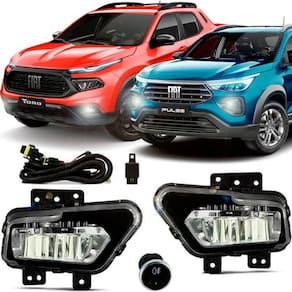 Kit Farol Neblina Milha Auxiliar Toro Pulse FastBack com Led Botão Touch