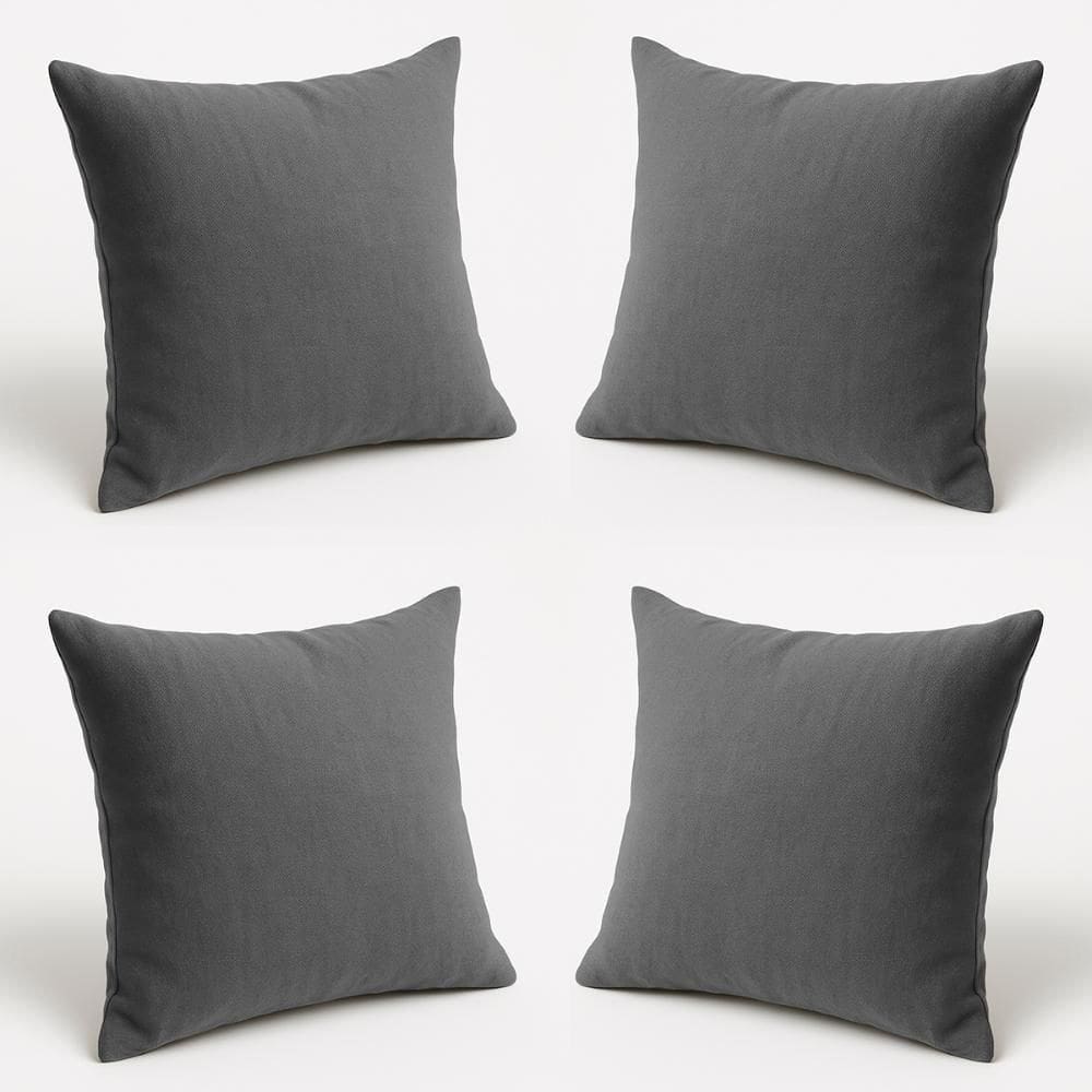 Kit 4 Almofadas Suede Decorativa 42cm Sala Quarto Escritório Cinza