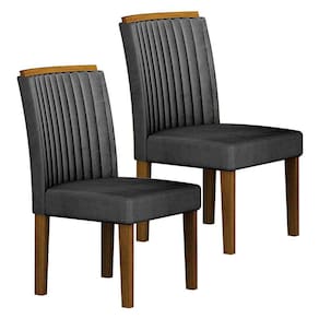 Cadeira para Mesa de Jantar Jade MDF Kit 2 Peças Freijó Joli Chumbo - Leifer Móveis