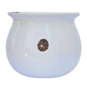Kit 5 Vasos De Cerâmica Para Velas Aromatica Branco - 300Ml