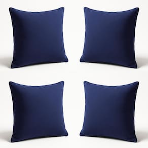Kit 4 Almofadas Decorativa 42cm Em Suede Fofinha Lisa Sofá Azul Marinho