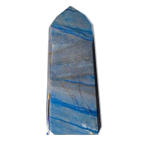 Ponta Quartzo Azul Pedra Natural Lapidada 18,3Kg 44cm Tipo B