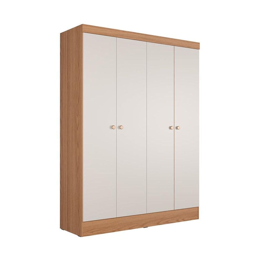 Guarda-Roupa Casal Boreal 4 Portas Carvalho e Off White