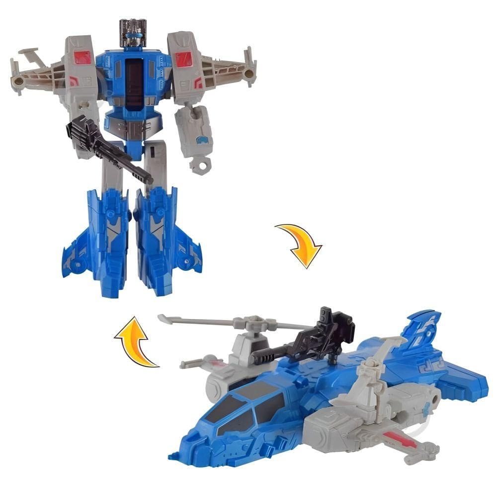 Robô-Avião Transformável Brinquedo 2 em 1 Azul - Quanhe