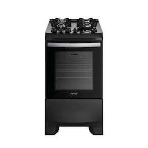 Fogão Dako 4 Bocas com Mesa de Vidro Mega Chama Supreme Glass Preto Bivolt