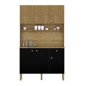 Kit De Cozinha 6 Portas Barcelona Nero Ripado