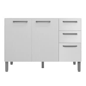 Balcão Cozinha Com Tampo E 2 Portas New Branco Supremo