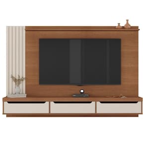 Painel Ripado Para Tvs De 75` Mallet Cinamomo Off White