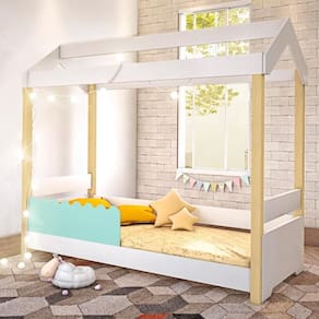Cama Jéssica Solteiro Branco/menta Com Led