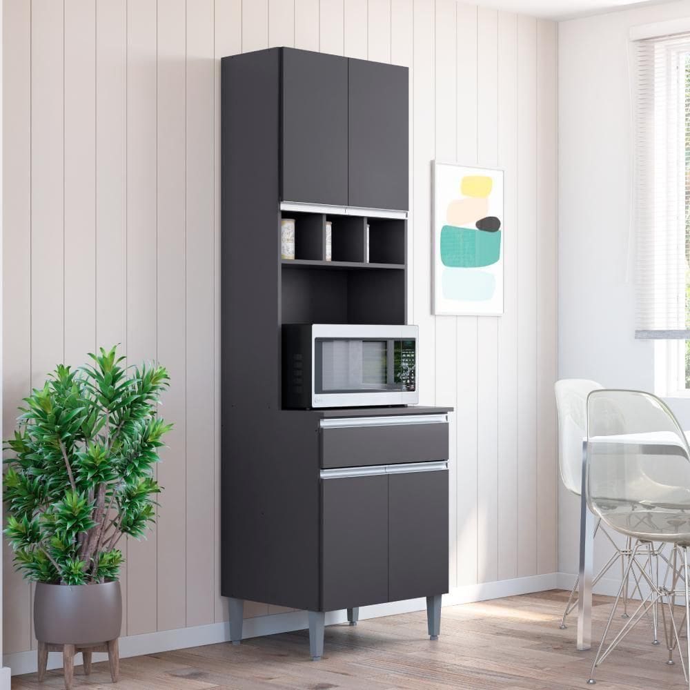 Paneleiro 4 Portas Regianna Cinza