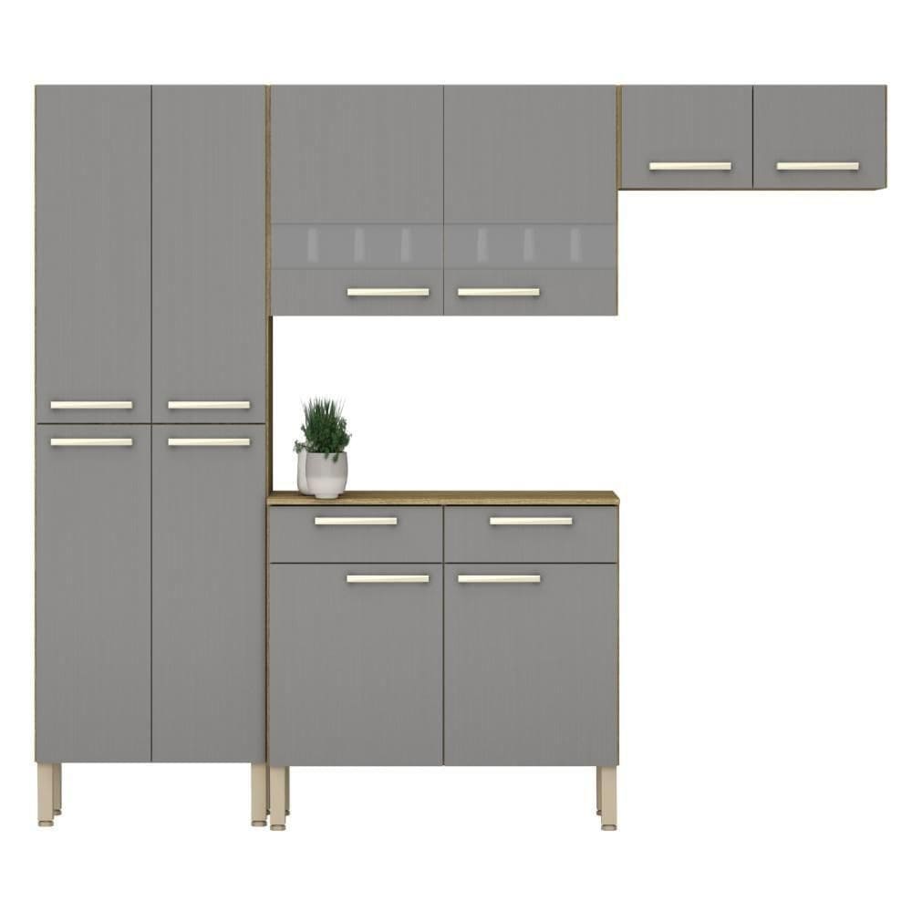 Cozinha Nala Com Balcão Freijó Gris