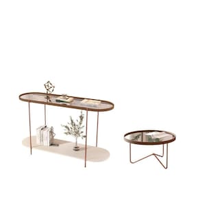 Conjunto Mesa E Aparador Salamanca Castanho Bronze