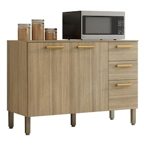 Balcão Para Cozinha Com 3 Portas E 2 Gavetas éssen Freijó