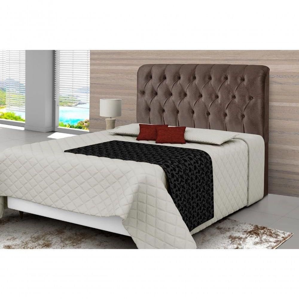 Cabeceira King Estofada Atenas Chocolate