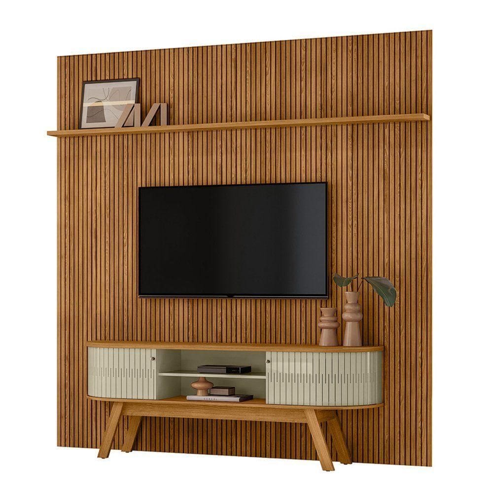 Combo Painel De 60 Polegadas + Rack New Laguna - 7 Decor Cumaru E Opala