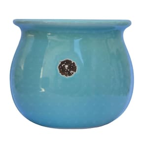 Kit 5 Vasos De Cerâmica Para Velas Aromatica Azul - 300Ml