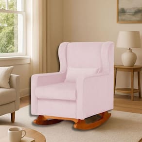 Poltrona Amamentar Descanso E Leitura De Balanço ágata Suede Suede Rosê