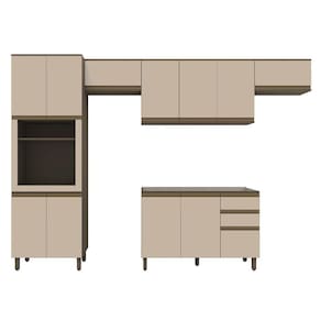 Cozinha Modulada Connect 4 Peças Com Torre Quente 1 Forno Duna/cristal - Móveis Henn Duna/cristal