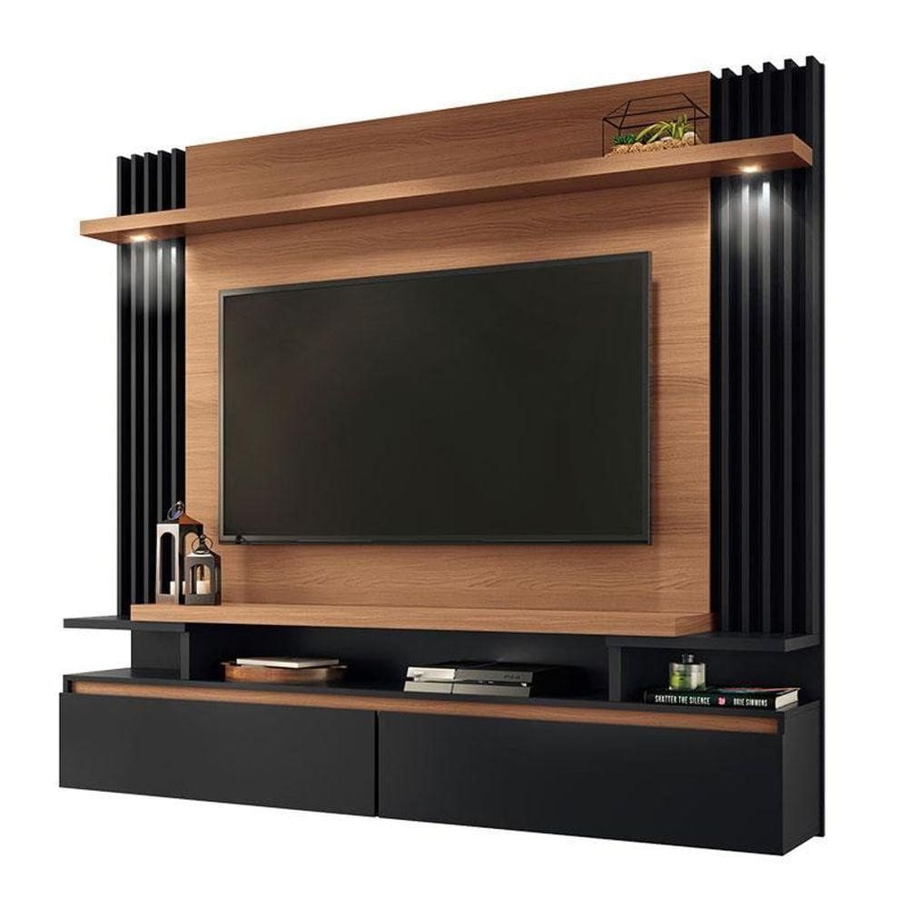 Painel Para Home Suspenso Cosmo Nature Preto - Hb Móveis
