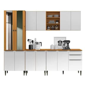 Cozinha Modulada Luana Composição 2 Cinamomo Branco - Aramóveis