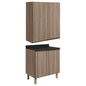 Armario Aereo Balcao 2 Portas 60cm Mdf Kali Nicioli Carvalho Toq