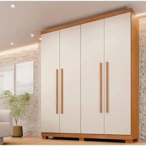Guarda Roupa Filadélfia 4 Pts 100% Mdf Cinamomo/off - Benetil