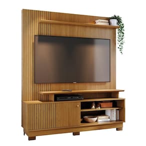 Combo Home Com Pés + Painel Para 60 Polegadas Ares - 7 Decor Cumaru