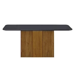 Mesa De Jantar Doha 160x80 Freijó Decor Freijó Chumbo - Leifer Móveis