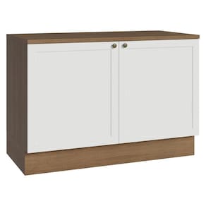 Balcão De Cozinha 120 Cm 2 Portas Rustic/branco Vik Madesa Rustic/branco