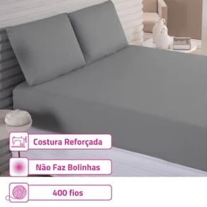 Jogo De Lençol Micropercal 400 Fios Liso Cama Queen 3 Peças