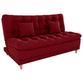 Sofa Cama 2 Lugares 185 Cm Duda Veludo Maserati Milani Store Vermelho