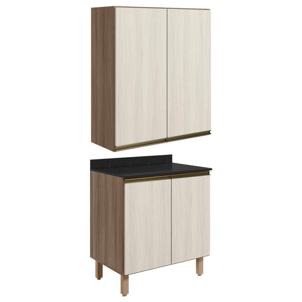 Armario Aereo Balcao 2 Portas 60cm Mdf Kali Nicioli Carvalho Toq Bianco Toq