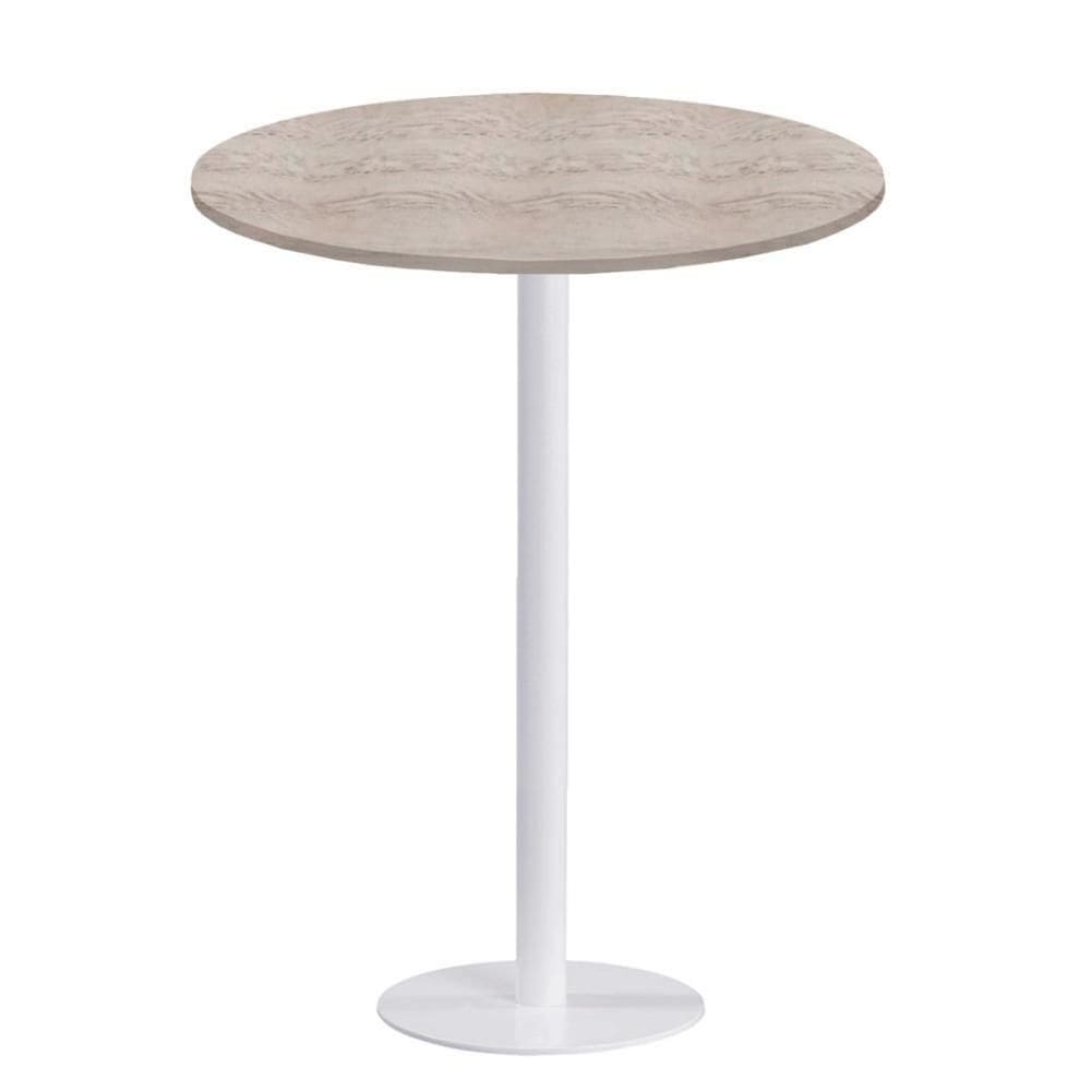 Mesa Pisa Beta Bistrô Fratini 107,50cm (a) Disco Redondo Branco Tampo Mdp Redondo Castanheira 80cm