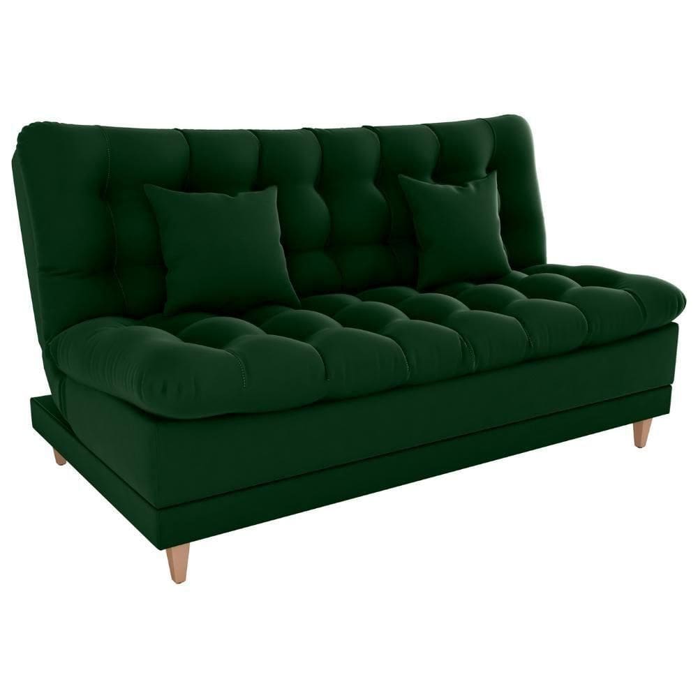 Sofa Cama 2 Lugares 185 Cm Duda Veludo Maserati Milani Store Verde