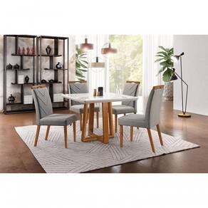 Sala De Jantar Moderna Com 4 Cadeiras 1,20x0,90m - Hera - Requinte Salas