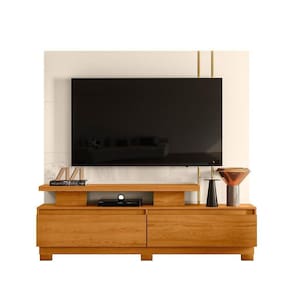 Combo Home Com Pés + Painel Para 60 Polegadas New Apolo - 7 Decor Cinamomo E Off White