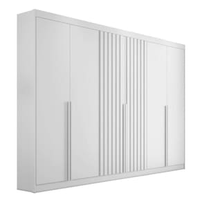 Guarda-roupa Casal Ripado 6 Portas Siena-branco Bianchi